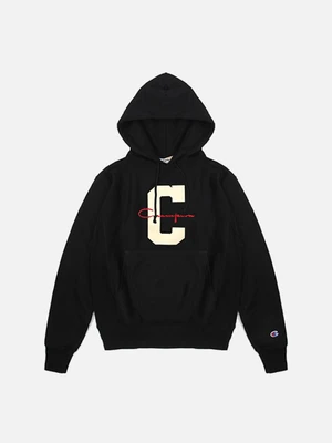 (GF68) C 패치 리버스위브 후드티 (Y07044) BLACK
