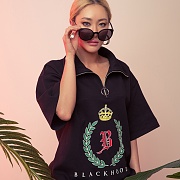 CROWN LOGO 1/2 ANORAK BLACK