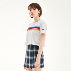 RAINBOW CROPPED T-SHIRT HS [WHITE]