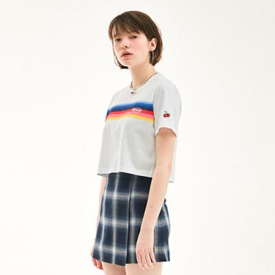 RAINBOW CROPPED T-SHIRT HS [WHITE]