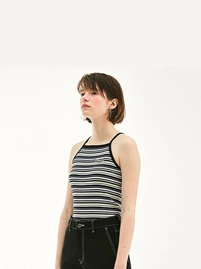 CIRCLE LOGO HALTER NECK HS [NAVY]