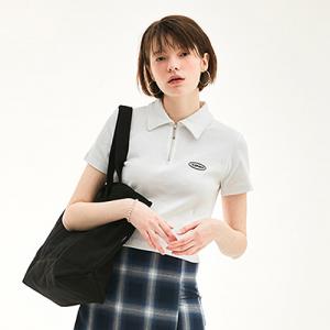 HALF ZIPUP T-SHIRT HS [WHITE]