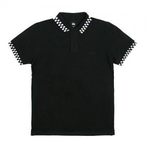 CHECKER POLO-BLK
