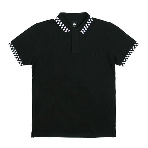CHECKER POLO-BLK
