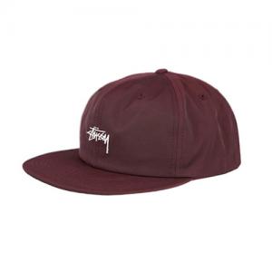 STOCK POLY COTTON CAP-BURGUNDY
