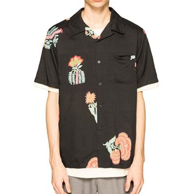 HANA PRINTED SHIRT-BLACK