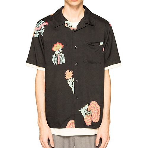 HANA PRINTED SHIRT-BLACK