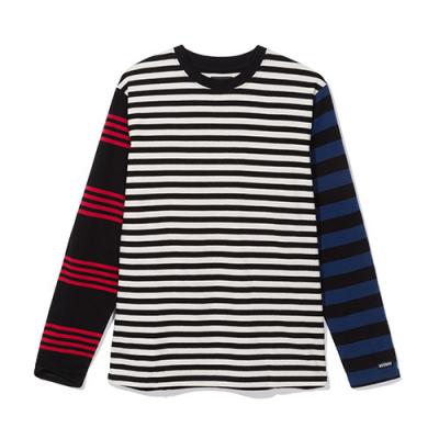 CHAOS STRIPE LS CREW-BLACK
