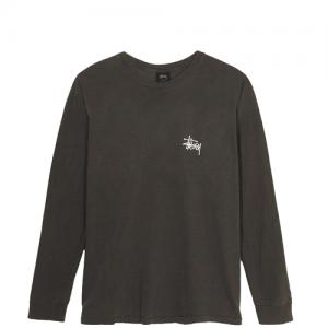 BASIC STUSSY PIG. DYED LS TEE-BLACK