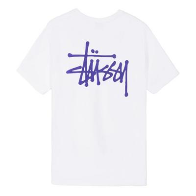 BASIC STUSSY TEE-WHITE(PURPLE)