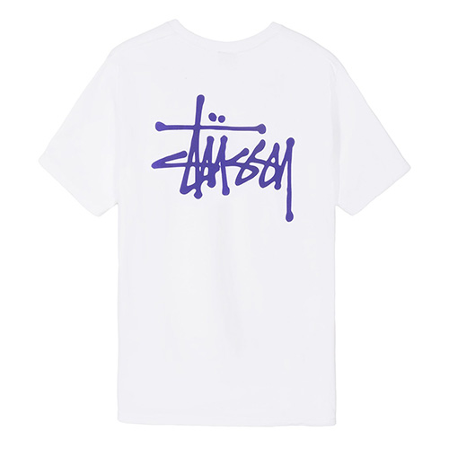 BASIC STUSSY TEE-WHITE(PURPLE)