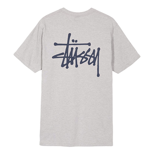 BASIC STUSSY TEE-GREY HEATHER