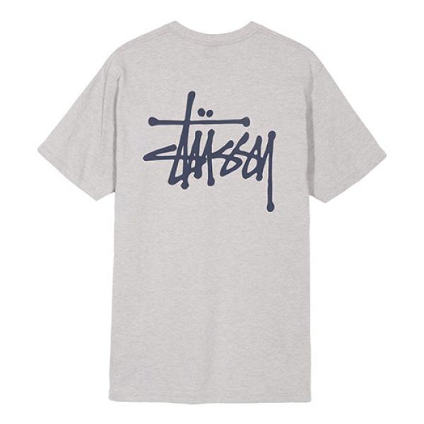 BASIC STUSSY TEE-GREY HEATHER
