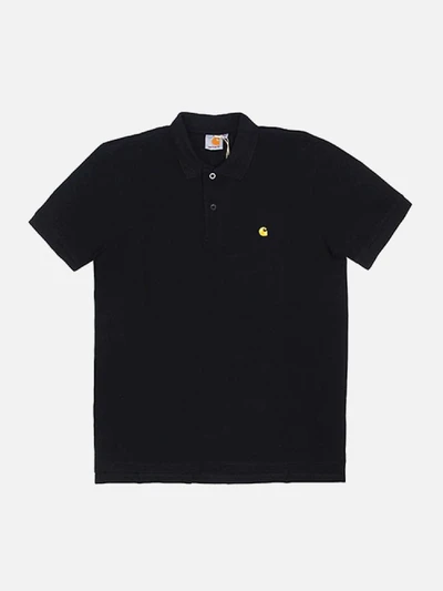 (I024886) S/S CHASE POLO-BLK/GOLD