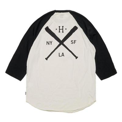 STRIKE OUT RAGLAN-OFF WHITE/BLACK