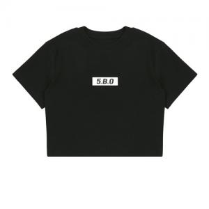 5.B.O CROP T-SHIRTS-BLACK