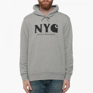(I020203)HOODED NEW YORK CITY SWEATSHIRT-GRY/BLK