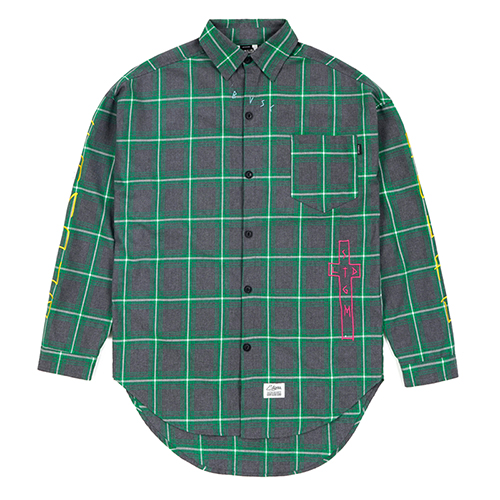 STIGMA GUADALUPE OVERSIZED CHECK SHIRTS GREEN