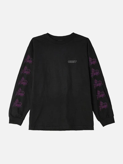 (164901809)SCORPION ROSE LS TEE-BLK
