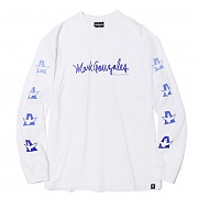 (LT02) GRADATION ANGEL LOGO LONG SLEEVE TEE WHITE