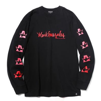 (LT02) GRADATION ANGEL LOGO LONG SLEEVE TEE BLACK