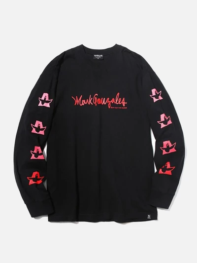 (LT02) GRADATION ANGEL LOGO LONG SLEEVE TEE BLACK