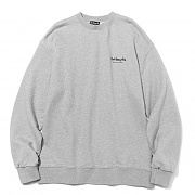 (MG1807CR06) BROKEN SKATEBOARD DRAWING CREWNECK GRAY