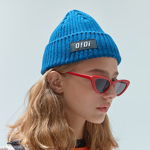 BOX LOGO BEANIE-BLUE