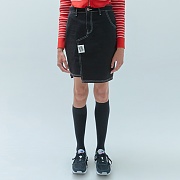 TAG POINT SKIRTS-BLACK DENIM