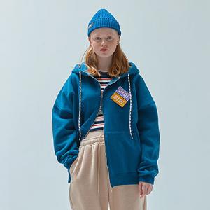 O!Oi LOGO POINT HOOD ZIPUP-DUCK BLUE