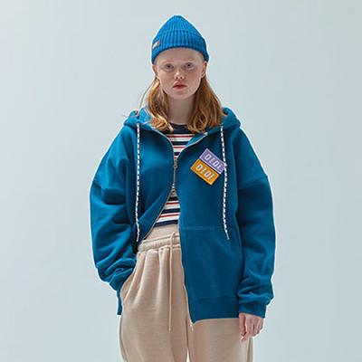 O!Oi LOGO POINT HOOD ZIPUP-DUCK BLUE