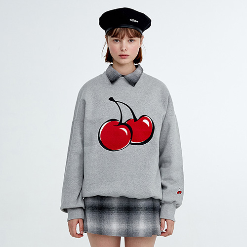 [԰] BIG CHERRY SWEATSHIRT HA [GRAY]