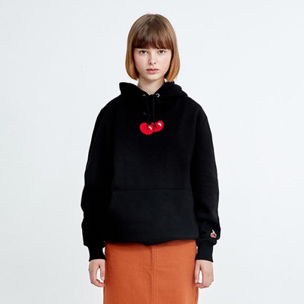 [԰]MIDDLE CHERRY HOODIE HA [BLACK]