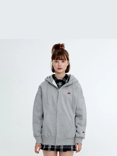 [재입고] CHERRY HOODIE ZIPUP HA [GRAY]
