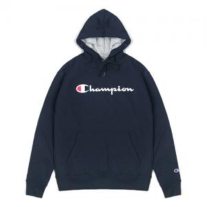 (GF89H) 파워블렌드 스크립트 프린트 후드티 NAVY