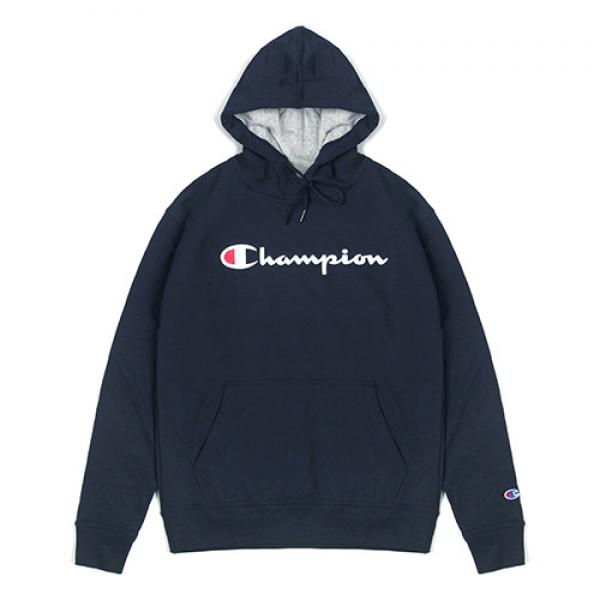 (GF89H) 파워블렌드 스크립트 프린트 후드티 NAVY