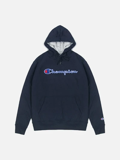 (GF89H) 파워블렌드 스크립트 자수 후드티 NAVY