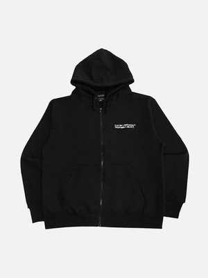 SMALL LOGO ZIP UP HOODIE-BLACK