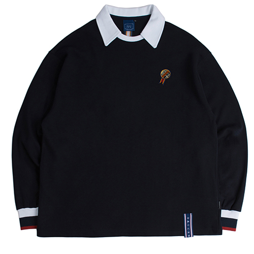 [ROMANTIC CROWN] 24h Collar Crew Neck_navy