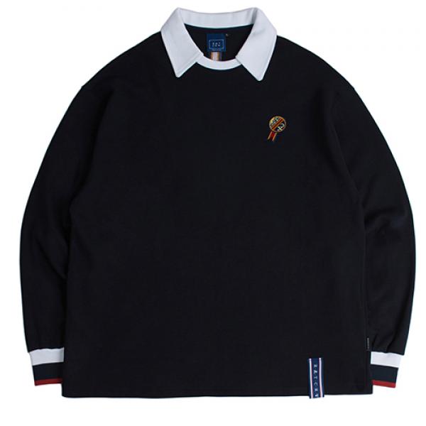 [ROMANTIC CROWN] 24h Collar Crew Neck_navy