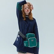 HALF NECK HEAVY KNIT-NAVY