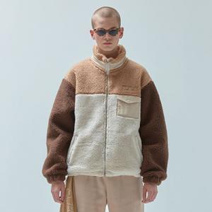 양털 COLOR BLOCK JACKET_brown