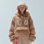 양털 BIG LOGO FAKE FUR ANORAK_camel