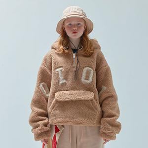 양털 BIG LOGO FAKE FUR ANORAK_camel