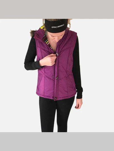 [BURTON] WMS SLY PUFFY VEST_BLK PLKA SQRS