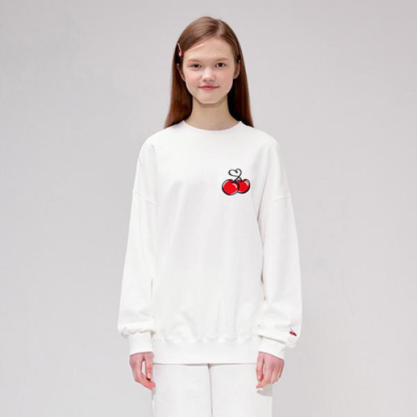 HEART CHERRY SWEATSHIRT IS [WHITE]