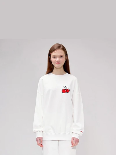 HEART CHERRY SWEATSHIRT IS [WHITE]