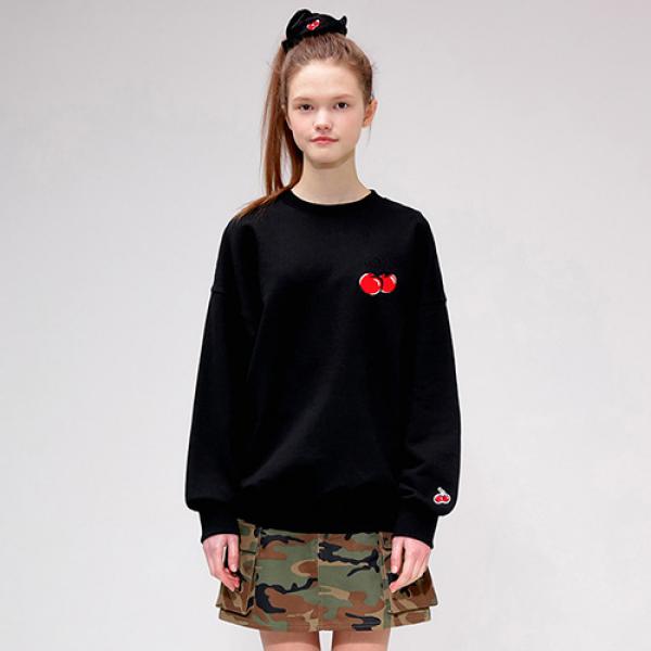 HEART CHERRY SWEATSHIRT IS [BLACK]