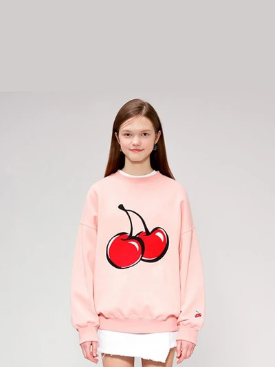 BIG CHERRY SWEATSHIRT IS [PINK]