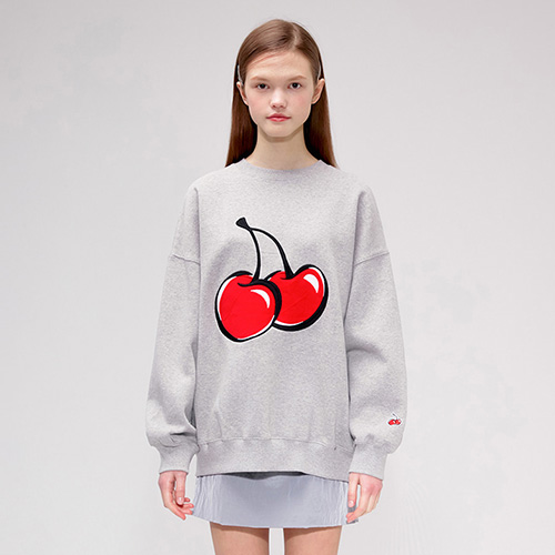 BIG CHERRY SWEATSHIRT IS [GRAY]